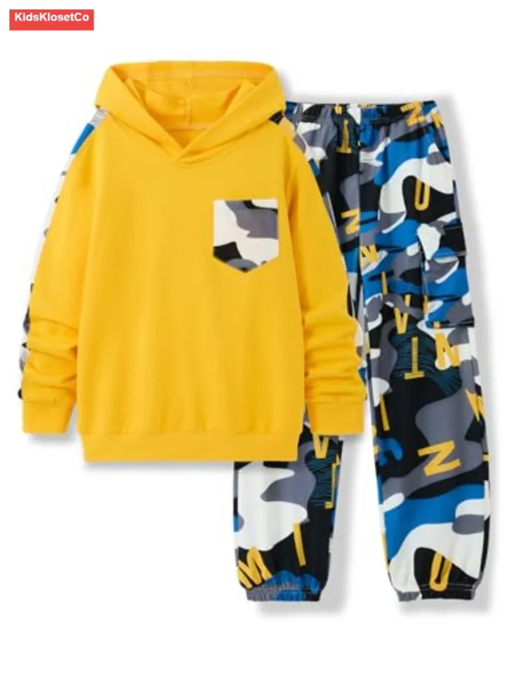 Boys Long Sleeve Hoodie & Cargo Pants 2-Piece Outfit Set